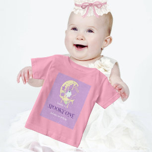 T-shirt Pour Bébé Ghost Moon Éffrayant un Halloween 1er anniversaire