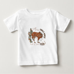 T-shirt Pour Bébé Giddy Up Jingle Horses Ramassez Vos Pieds Noël