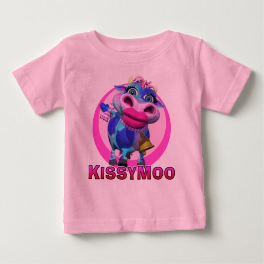 T-shirt Pour Bébé GiggleBellies Kissy Moo la vache (Devant)