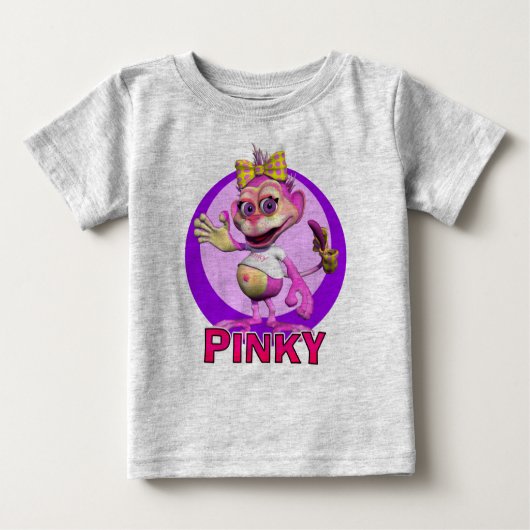 T-shirt Pour Bébé GiggleBellies rosâtre le singe (Devant)
