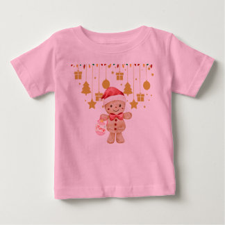 T-shirt Pour Bébé Gingerbread Merry Christmas Lights baby t shirt