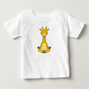 T-shirt Pour Bébé Girafe à la méditation de yoga