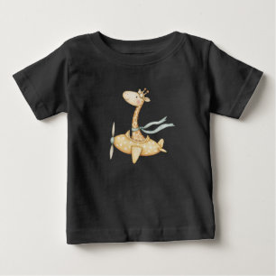 T-shirt Pour Bébé Girafe Aquarelle Pilote
