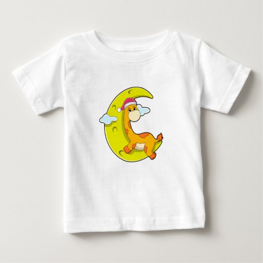 T-shirt Pour Bébé Girafe au coucher de la lune (Devant)