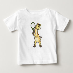 T-shirt Pour Bébé Girafe au Tennis avec raquette de tennis
