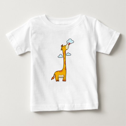 T-shirt Pour Bébé Girafe aux nuages (Devant)