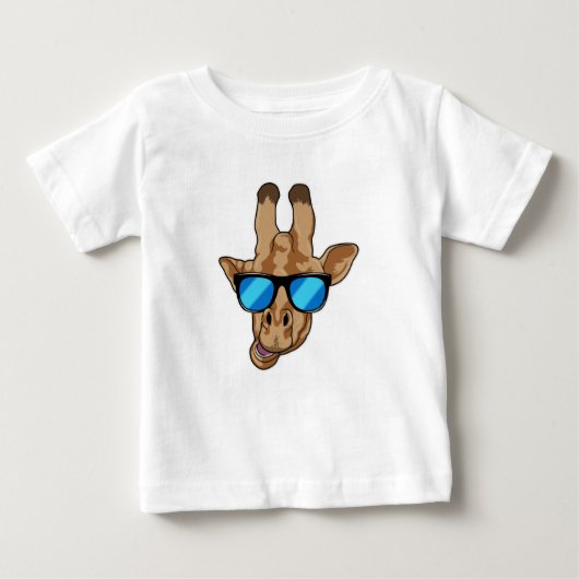 T-shirt Pour Bébé Girafe avec lunettes de soleil (Devant)