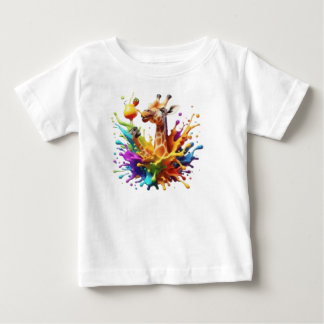 T-shirt Pour Bébé girafe colorée
