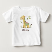 T-shirt Pour Bébé Girafe en patchwork mignon (Devant)