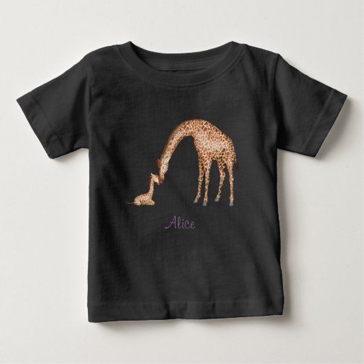 T-shirt pour bébé girafe et veau (couleur) (Devant)