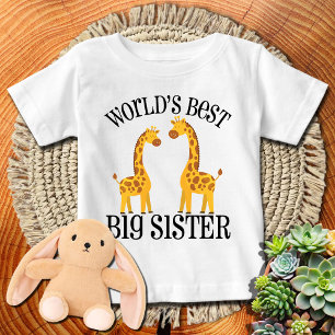 T-shirt Pour Bébé Girafe 🦒Meilleure Grande Sœur du Monde Grande S