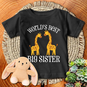 T-shirt Pour Bébé Girafe 🦒 Meilleure Grande Sœur du Monde WHTXT