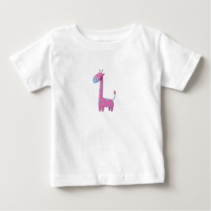 T-shirt Pour Bébé Girafe Numérique Excentrique Rose Bleu