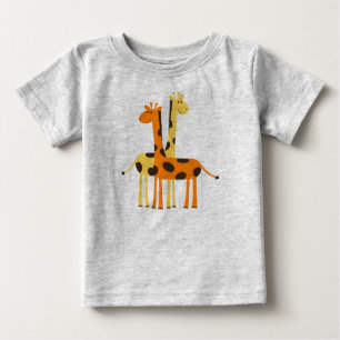 T-shirt Pour Bébé Girafes Animées mignonnes