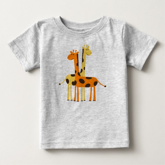 T-shirt Pour Bébé Girafes Animées mignonnes (Devant)