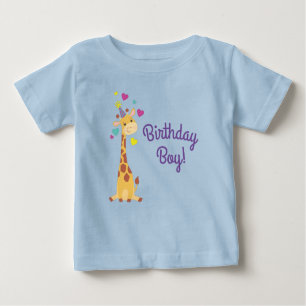 T-shirt Pour Bébé Giraffe Anniversaire de enfant Boy Party Cute