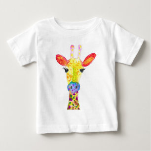 T-shirt Pour Bébé Giraffe aquarelle animal Safari enfants humour zoo