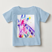 T-shirt Pour Bébé Giraffe Aquarelle Bébés Purple Cadeaux Lavande (Devant)