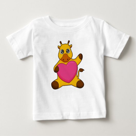 T-shirt Pour Bébé Giraffe au coeur (Devant)