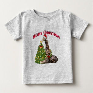 T-shirt Pour Bébé Giraffe de Noël