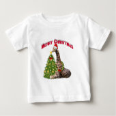 T-shirt Pour Bébé Giraffe de Noël (Devant)