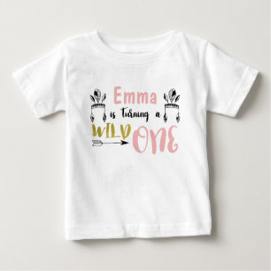 T-shirt Pour Bébé Girls Wild One 1er Birthday Shirt