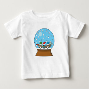 T-shirt Pour Bébé Globe des neiges avec trois Chouettes Gnomes