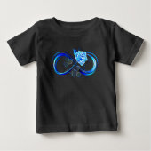 T-shirt Pour Bébé Glowing infinity with blue rose (Devant)