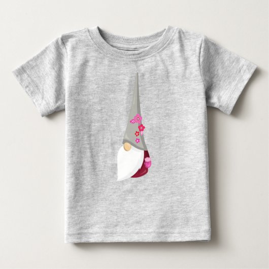 T-shirt Pour Bébé Gnome de printemps, Gnome mignonne, Gnome de jardi (Devant)
