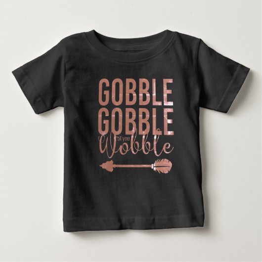 T-shirt Pour Bébé Gobble Gobble Cute Baby 1er Thanksgiving Baby T-- (Devant)