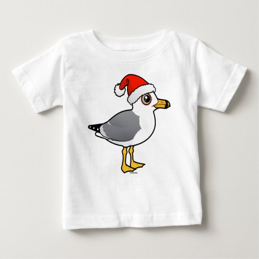 T-shirt Pour Bébé Goéland à bec circulaire père Noël (Devant)