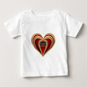 T-shirt Pour Bébé Gold et Red Heart
