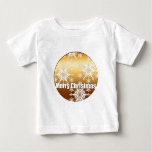 T-shirt Pour Bébé Gold Joyeux Noël Snowflakes -