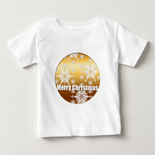 T-shirt Pour Bébé Gold Joyeux Noël Snowflakes - (Devant)