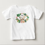 T-shirt Pour Bébé Gold Safari Friends | Aquarelle Florale<br><div class="desc">Adorable Jungle Safari Animal Friends design personnalisé Baby T-Shirt. Ajoutez votre nom ou vos textes (petit prince) | petite princesse) pour rendre cet extra spécial. Un cadeau parfait pour un nouveau-né, un baby shower, un anniversaire et Noël ensemble avec le bib, le costume corporel et la couverture assortis. Ce produit...</div>