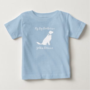 T-shirt Pour Bébé Golden Retriever Baby shower chien bleu garçon