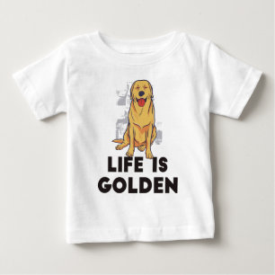T-shirt Pour Bébé Golden Retriever Dog - La vie est dorée
