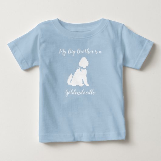 T-shirt Pour Bébé Goldendoodle Chien Baby shower Garçon bleu (Devant)