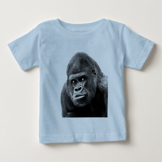 T-shirt Pour Bébé Gorille noire blanche (Devant)