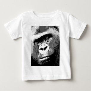 T-shirt Pour Bébé Gorille noire et blanche