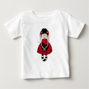 T-shirt Pour Bébé Goth Girl en robe rouge