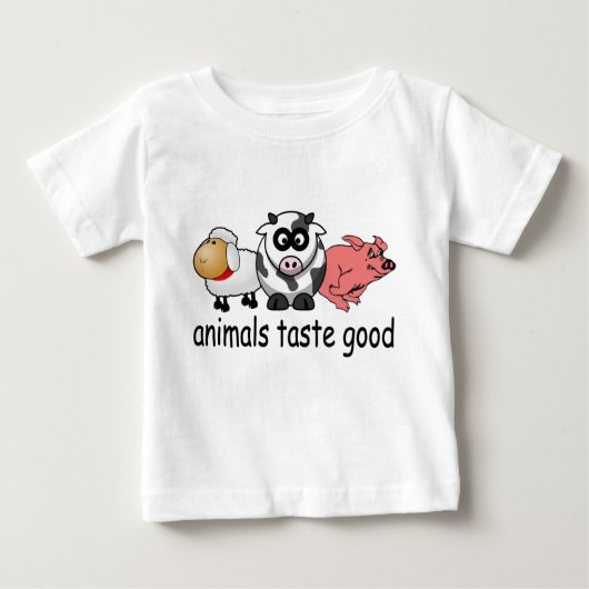 T-shirt Pour Bébé Goût d'animaux bon - conception drôle de mangeurs (Devant)