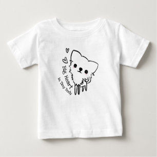 T-shirt Pour Bébé Grand coeur chez le chien minuscule de corps