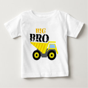 T-shirt Pour Bébé Grand-frère Construction Camion-benne jaune