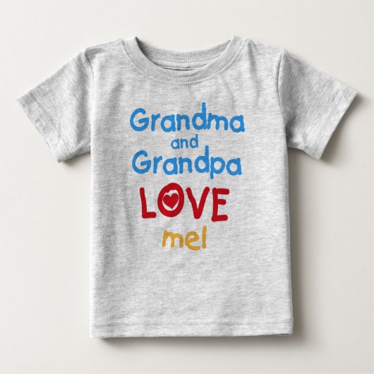 T-shirt Pour Bébé Grand-mère et grand-père m'aiment (Devant)