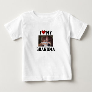 T-shirt Pour Bébé Grand-mère : J'AIME MA GRAND-MÈRE