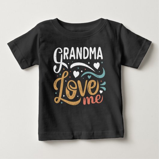 T-shirt Pour Bébé Grand-mère m'aime (Devant)