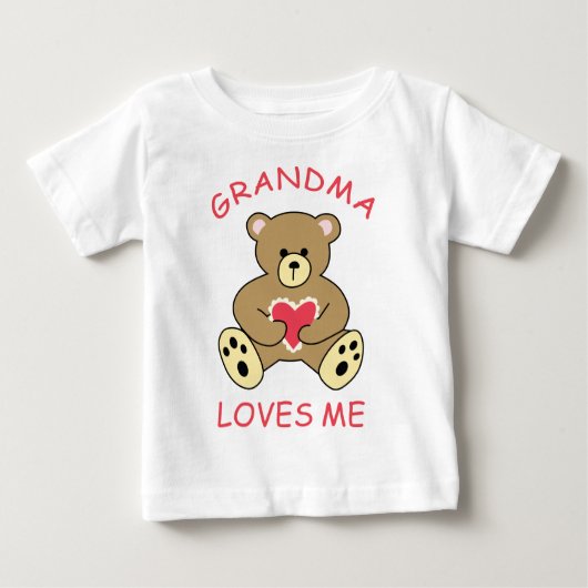 T-shirt Pour Bébé Grand-mère m'aime (Devant)