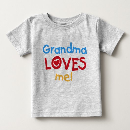 T-shirt Pour Bébé Grand-mère m'aime (Devant)