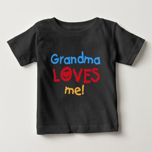 T-shirt Pour Bébé Grand-mère m'aime (Devant)